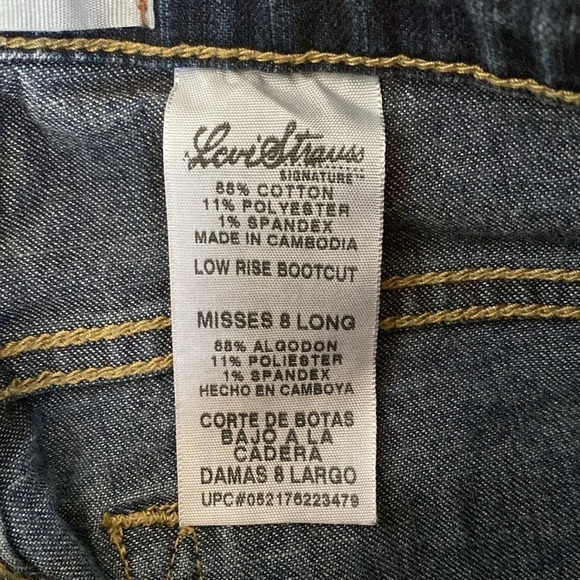 Levis Womens Jeans Sz 8 Tall SF Blue Low Rise Boot Cut Stretch Medium Wash Denim - Picture 6 of 9